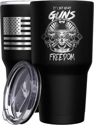 Miniatura 62 de We The People Holsters - Momma Bear - Vaso de café - Taza de viaje de café con bandera americana - Vaso grabado - Vaso termo doble - 30 onzas