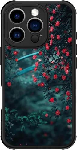 Miniatura 48 de FUNMIKO Funda para iPhone 16 Plus, carga inalámbrica y protección de grado militar, diseño floral moderno para mujeres y niñas, funda antideslizante