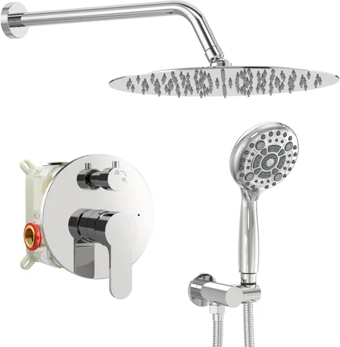 Miniatura 12 de SR SUN RISE Grifo de ducha – Sistema de cabezal de ducha multifuncional de alta presión de 8 pulgadas con accesorios de cabezal de ducha de mano