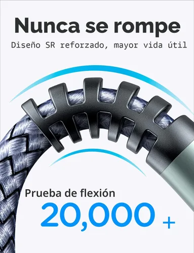 Miniatura 5 de AINOPE - Pack de 2 cables de extensión USB de alta velocidad USB 3.0, tipo A, macho a hembra. Cable de extensión de material trenzado resistente