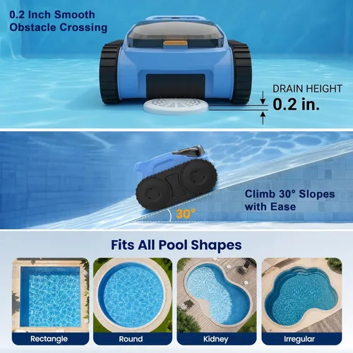 Miniatura 7 de (2025 Mejora) Aspiradora de Piscina para Piscinas Enterradas, Limpiador Robótico de Piscina, Limpiador de Piscina que Sube por las Paredes, Limpia