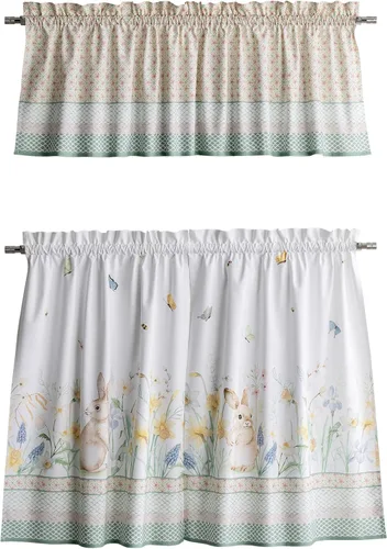 Miniatura 53 de Maison d' Hermine Juego de cortinas de cocina para ventanas, juego de cortinas de cocina 100% algodón, cenefas para el hogar [2 niveles