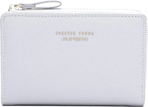 Miniatura 4 de JIUFENG Cartera con cremallera para mujer, con bloqueo RFID, multiusos, tarjeteros, monederos cortos