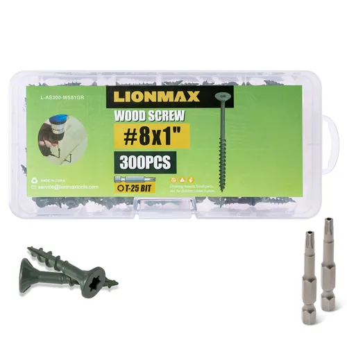Miniatura 24 de LIONMAX Tornillos para madera de 1 pulgada, tornillos de cubierta #8 x 1, 1000 unidades, resistentes a la corrosión, revestimiento epoxi, tornillo