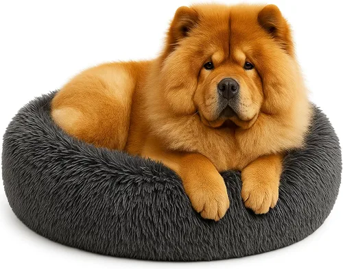 Miniatura 15 de Cama Relajante para Perros - Cama Dona Esponjosa para Alivio de la Ansiedad, Cama Ortopédica para Mascotas con Fondo Antideslizante, Nido Redondo