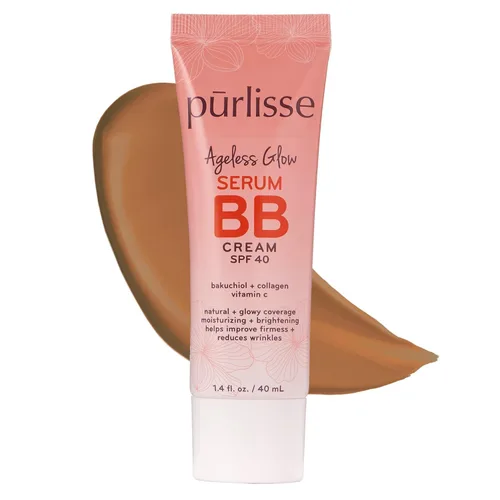 Miniatura 10 de pūrlisse Ageless Glow Serum BB Cream SPF 40 - Glow BB Cream con SPF enriquecido con Bakuchiol y vitamina C para ayudar a mejorar la firmeza y Dorado