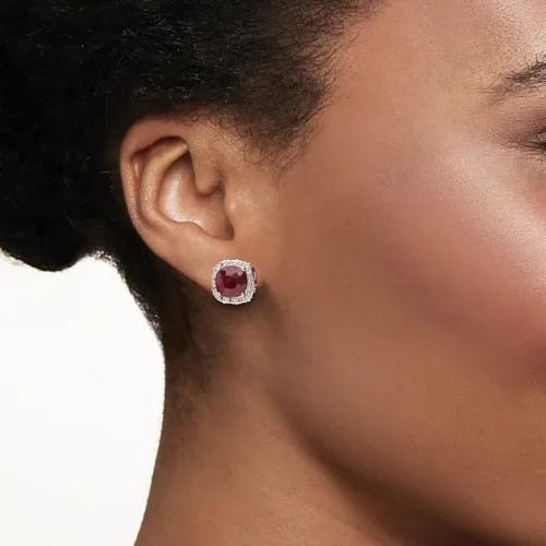 Miniatura 2 de Ross-Simons Gemstone and .10 ct. t.w. White Topaz Stud Earrings in Sterling Silver