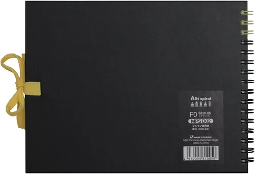 Miniatura 2 de Maruman S310-05 F0 Art - Cuaderno de bocetos en espiral, papel de dibujo grueso, negro, 24 hojas
