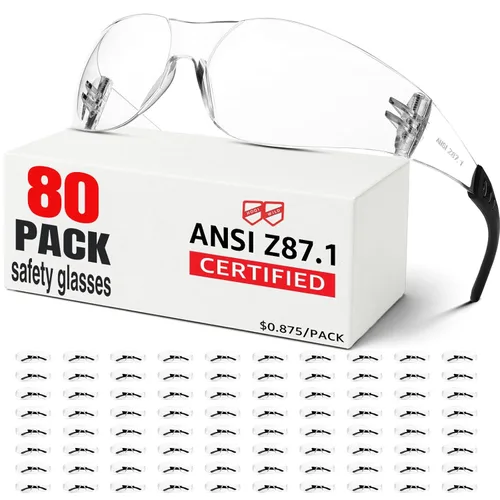 Miniatura 13 de Gafas de seguridad Z87 para hombres y mujeres, paquete de 12 gafas de seguridad con lente resistente a los arañazos y a los impactos, gafas
