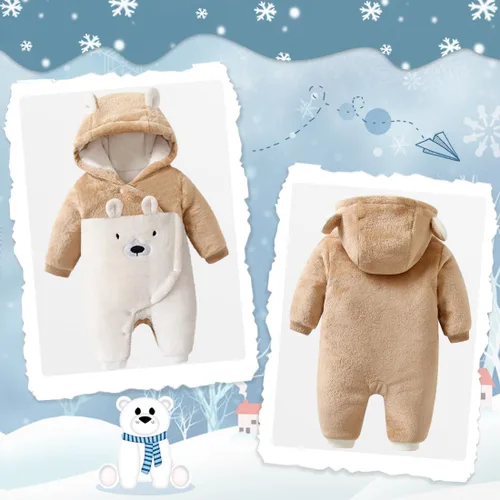 Miniatura 2 de Fairy Baby Traje de nieve para bebé recién nacido, oso enterizo, abrigo cálido de invierno para niñas y niños de 0 a 18 meses