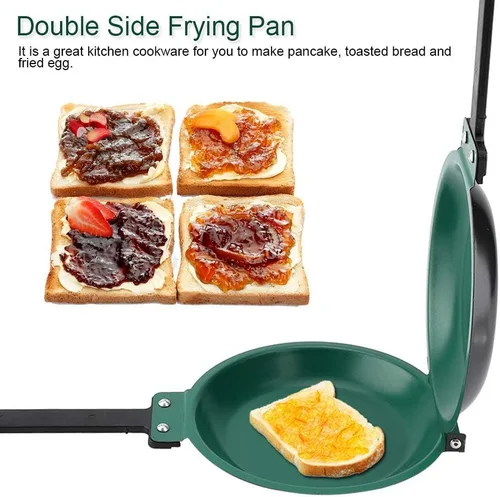 Miniatura 3 de Sartén para tortilla, sartenes antiadherentes, doble sartén, revestimiento de cerámica antiadherente de doble cara, sartén fácil de voltear