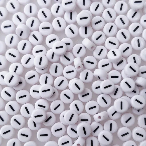 Miniatura 13 de Más de 200 cuentas de letras M individuales de 0.16 x 0.27 pulgadas para la fabricación de joyas, alfabeto acrílico redondo blanco a granel