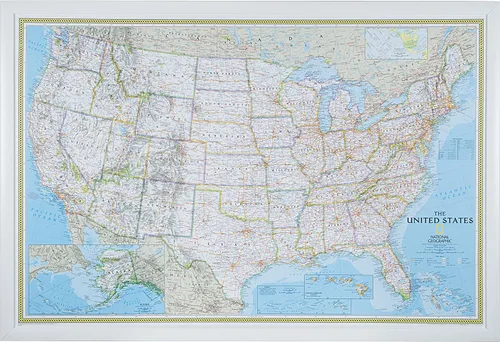 Miniatura 20 de Craig Frames mapa de viaje clásico de los Estados Unidos, Papel, 24 x 36 pulgadas