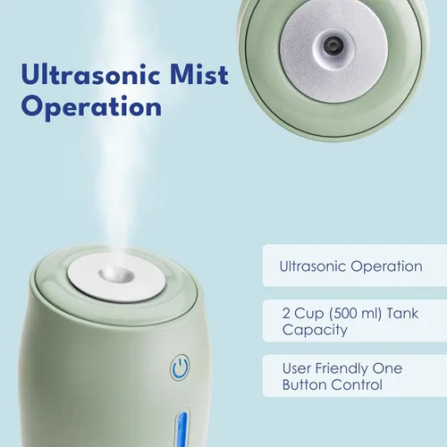 Miniatura 5 de LivePure Humidificadores de niebla fría para dormitorio. Humidificador pequeño para bebés, guardería, plantas, oficina. Humidificador ultrasónico