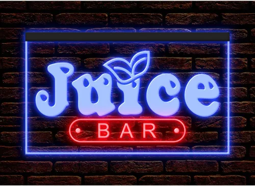 Miniatura 17 de 110034 OPEN Juice Bar Cafe Apple Orange Fruit Shop Display LED Letrero de neón con luz LED (12 x 8 pulgadas, morado)