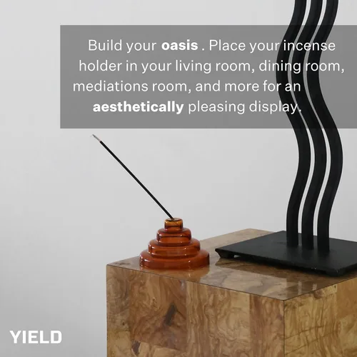 Miniatura 3 de Yield Meso - Soporte para incienso de vidrio transparente de alta calidad, ideal para aromaterapia, meditación, yoga, pieza ornamental