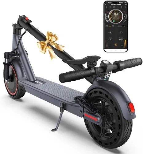 Miniatura 10 de Scooter eléctrico para adultos con neumático sólido de 8.5"/10", motor potente de 350 W/500 W y velocidad máxima de 19/22 MPH, alcance de 16/23 Gris