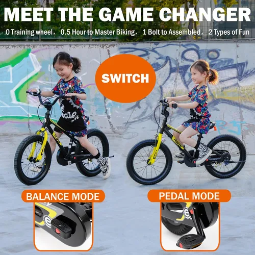Miniatura 20 de RoyalBaby EZ Kids Bike 12 14 16 18 20 Inch Balance Pedal 2-in-1 Training Bicycle Boys Girls Ages 3 to 12 Years Easy Learn for Beginners