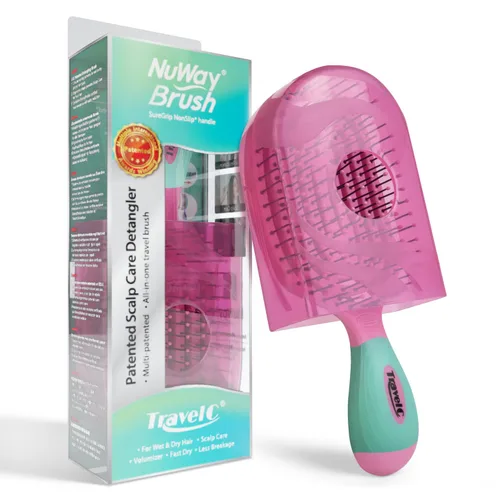 Miniatura 12 de NuWay 4HAIR® TravelC® Ventilado Patentado en EE.UU. para Todos los Tipos de Cabello es Seguro para Secador de Cabello (Azul Bebé)