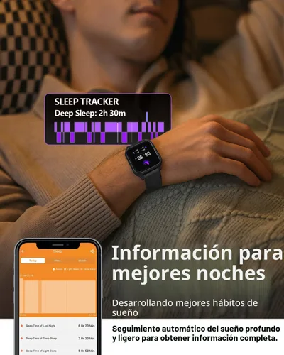 Miniatura 3 de MorePro Rastreador de actividad física con monitor de frecuencia cardíaca y presión arterial 24/7, oxígeno en sangre y rastreador de sueño, reloj