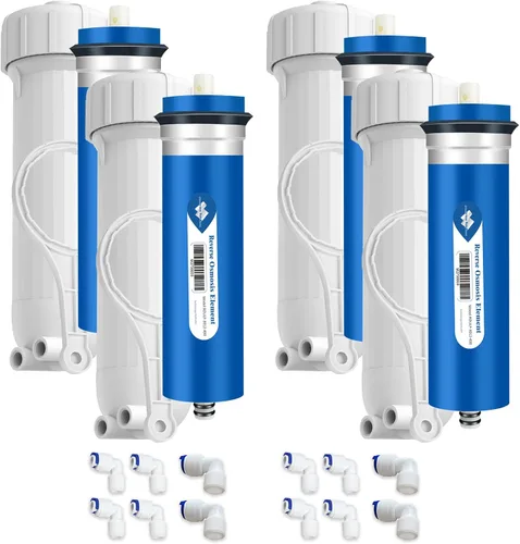 Miniatura 10 de Membrane Solutions Membrana RO de 400 GPD, membrana de ósmosis inversa con carcasa de membrana, accesorios de conexión rápida de 1/4 pulgadas
