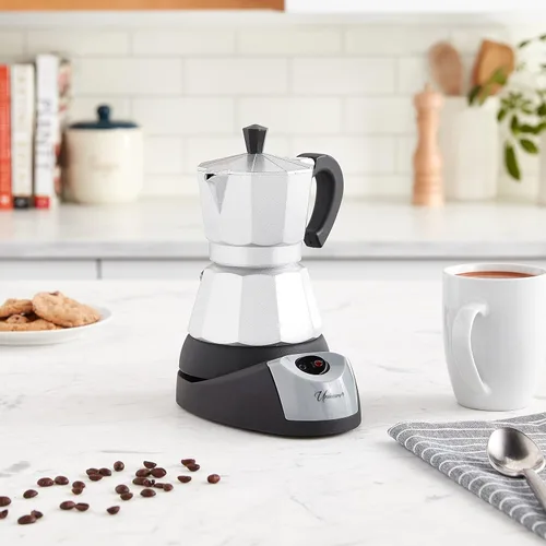 Miniatura 5 de UNIWARE Cafetera eléctrica profesional de café expreso/moka de 3 tazas