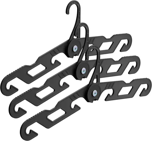 Perchas de viaje de alta calidad, paquete de 3 perchas plegables portátiles, colgador plegable súper rodamiento, estante de secado de ropa plegable