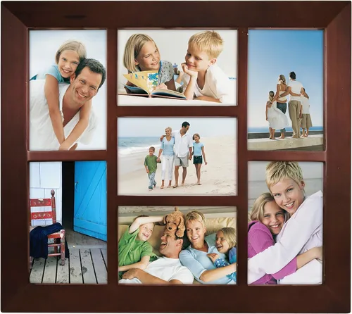 Miniatura 8 de Malden International Designs - Marco de foto tipo collage biselados de madera de nogal para 3 fotos de 4 x 6".