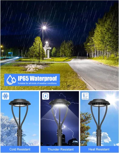 Miniatura 5 de KUKUPPO Luz LED de poste superior de 60 W, certificación ETL, 8400 lm, CCT ajustable 3000K/4000K/5000K, potencia ajustable 60W/48W/36W lámpara