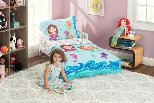 Miniatura 9 de EVERYDAY KIDS Juego de ropa de cama de 4 piezas para niños pequeños – Aventuras del espacio exterior – Incluye edredón, sábana encimera, sábana