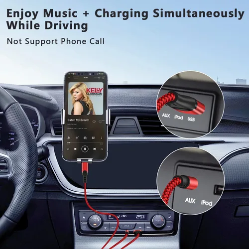 Miniatura 2 de Cable USB C a 3.5mm Aux con Cargador, Cable Estéreo Aux USB C a 3.5mm de 2 en 1 para Coche con Carga PD de 18W Compatible con iPhone 17/16/16e/15