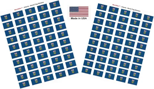 Miniatura 257 de 100 calcomanías de la bandera de Alaska; 1.5" x 1" hechas en Estados Unidos, calcomanías autoadhesivas de la bandera del estado para álbumes