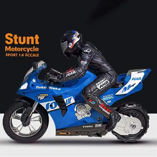Miniatura 4 de Motocicleta a control remoto, auto stunt de equilibrado automático de alta velocidad de una rueda, 1/6 de escala, linterna LED giratoria 360, mejor