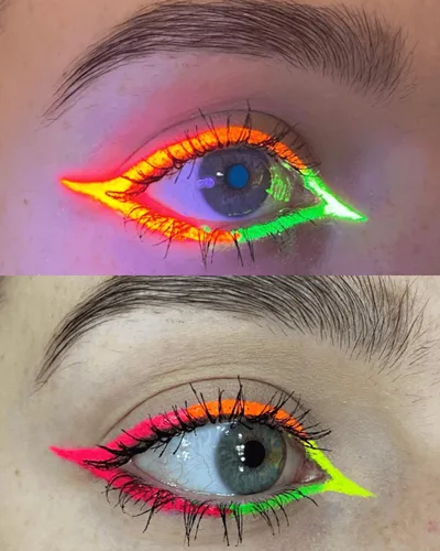 Miniatura 7 de Delineador de ojos líquido de neón UV, delineador de ojos de color mate, delineador de ojos pigmentado a prueba de manchas impermeable, brilla