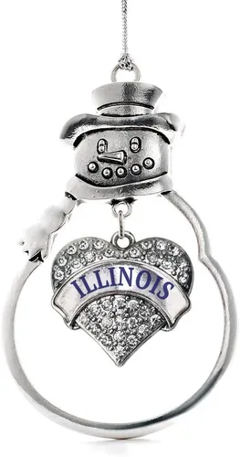 Miniatura 25 de Inspired Silver - Big Sis - Adorno de Navidad plateado - Adorno de árbol de Navidad con dije de corazón con circonita cúbica - Decoración colgante