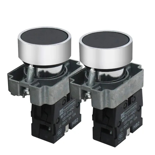 mxuteuk 2pcs 1 NO 0.866 in Interruptor de botón momentáneo SPST Negro 660V 10A HB2-BA21-HH
