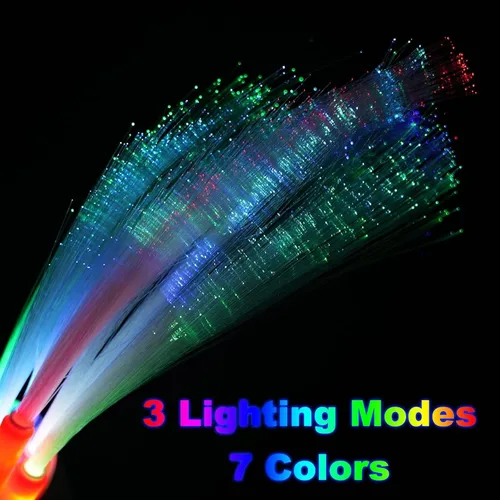 Miniatura 3 de BouQuw Glow Sticks Mardi Gras, suministros de fiesta que brillan en la oscuridad, 3 modelos de palos intermitentes, varitas de fibra óptica, palos