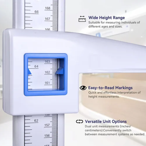 Miniatura 2 de Tetuga Medidor de Altura Médico Portátil Estadiómetro Barra de Altura 8-82 pulg/20-210 cm/Unidad con cm y pulg, Herramienta de Medición de Altura