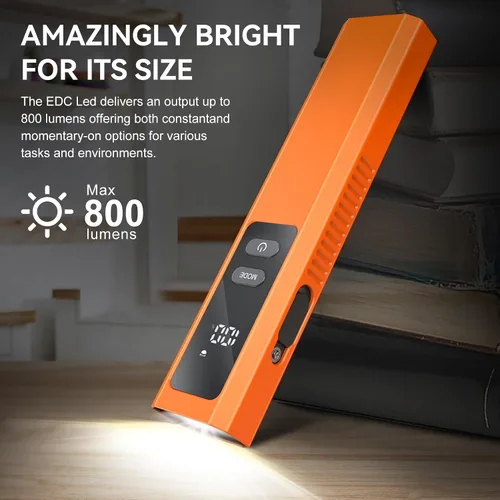 Miniatura 5 de Linterna plana 5 en 1 PRO EDC, recargable de 800 lm de luz blanca LED, LT010 luces de bolsillo portátiles con imán para emergencia al aire libre