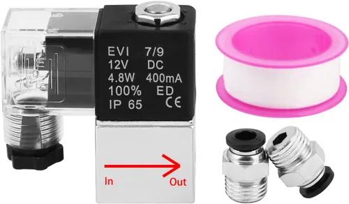 Electroválvula eléctrica 12V DC 1/8" NPT válvula de aire normalmente cerrada