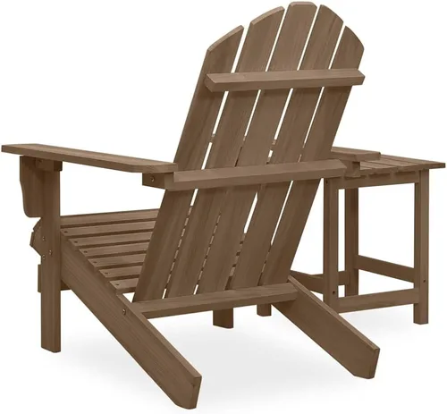 Miniatura 4 de Garden Chair Outdoor Brown Fir Wood, Chairs, Balcony Furniture Set & Small Patio Table - Ergonomic, Piece, Garden Set, Chairs - 27.4 x 34.1 x 35.2 in