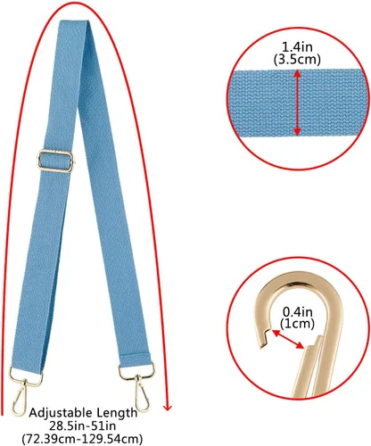 Miniatura 5 de Correa de Bolso de Hombro Ancha de Repuesto Ajustable Cinturón de Lona Bolso Cruzado Bolso de Mano