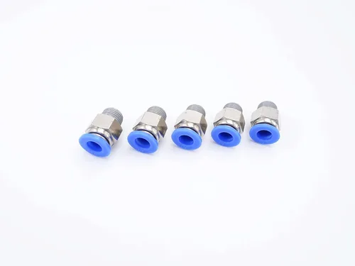 Miniatura 23 de Accesorio de conexión de empuje 5/32" Tubo OD x 10-32 UNF rosca macho, Conectores neumáticos de aire y agua de empuje rápido rectos para macho