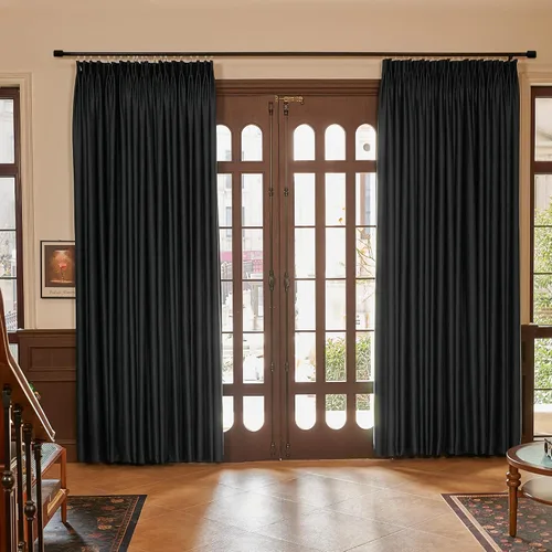 HUTO Cortinas Plisadas de Pinzas Opacas con Aislamiento Térmico para Oscurecer la Habitación, Panel de Tratamiento de Ventana para Sala de Estar,