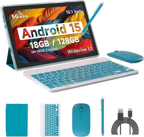 Miniatura 10 de IWEGGO Tablet Android 15, 10 pulgadas 18 GB RAM+128 GB ROM/2TB tableta expandible, procesador de cuatro núcleos de 2.0 GHz, pantalla táctil HD 1280