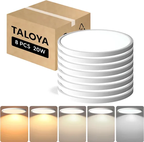 Miniatura 18 de TALOYA Lámpara de techo regulable de montaje empotrado, 10 pulgadas, 20 W, 5 CCT, lámpara de techo LED para dormitorio, cocina, sala de estar
