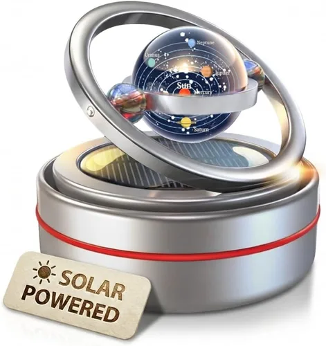 Miniatura 14 de Girador solar para salpicadero, difusor cinético de decoración de automóvil alimentado por el sol, accesorios automotrices con temática espacial