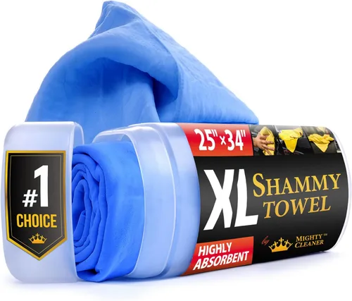 Toalla de gamuza XL prémium para automóvil, (34 x 25 pulgadas), tela de gamuza súper absorbente, sin manchas y arañazos, toallas reutilizables para