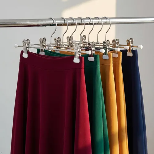 Miniatura 5 de Mawa by Reston Lloyd - Percha antideslizante que ahorra espacio para pantalones y faldas con dos clips, estilo K/40D, juego de 10, 15 3/4 pulgadas