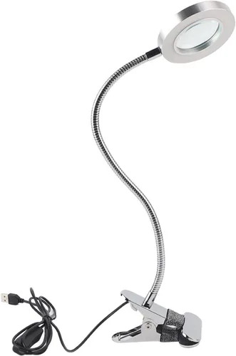 Miniatura 4 de Lámpara de escritorio con abrazadera, lupa de 2.5X con luz y abrazadera, lámpara de escritorio LED de cuello de cisne flexible de 360°, lámpara